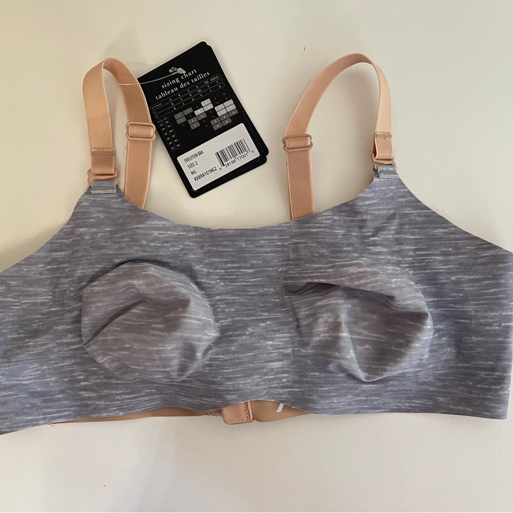 Gray and Tan Women's Bra